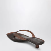 SENSO Sonya heeled slides in glossy chestnut rubber