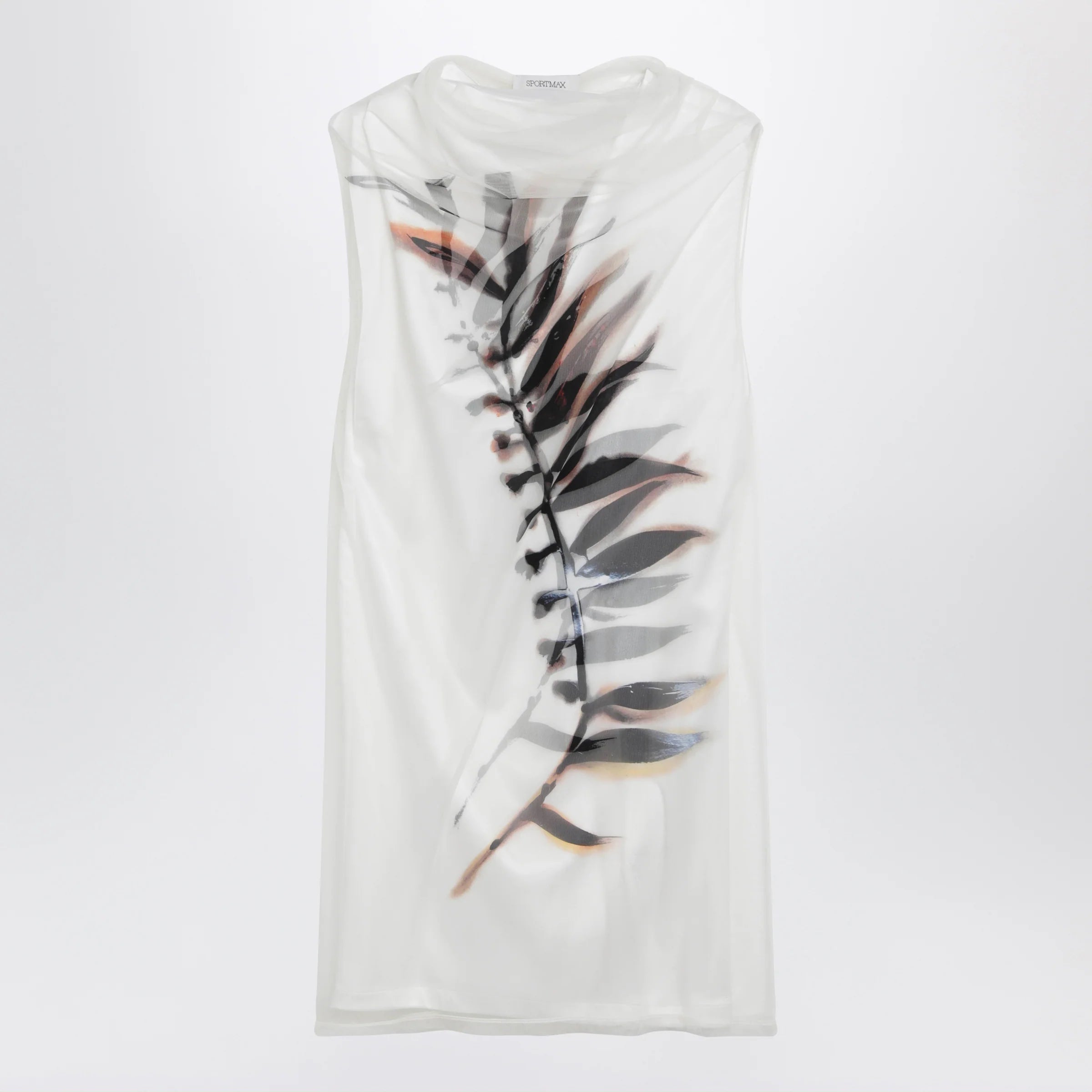 Sportmax White double-layer dress in satin and tulle