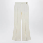 Sportmax Low-rise flare trousers in viscose and textile paper