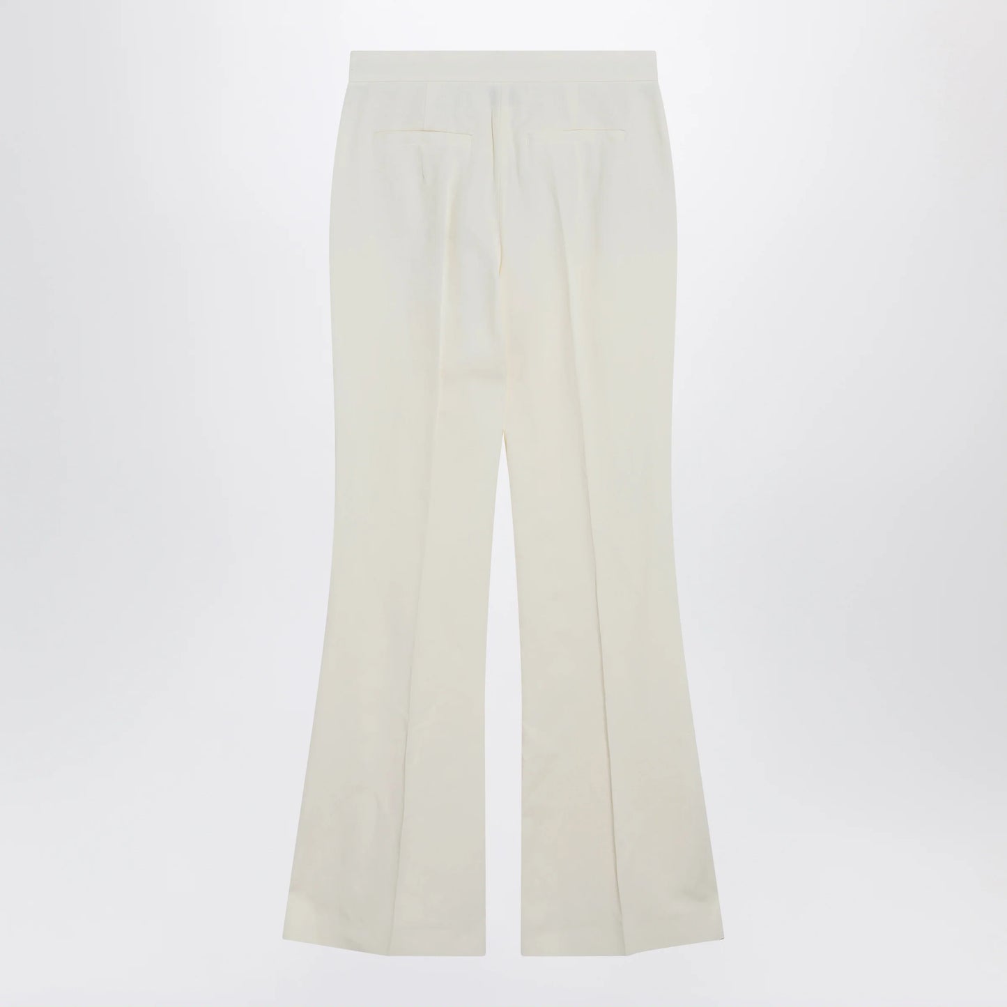 Sportmax Low-rise flare trousers in viscose and textile paper
