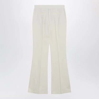 Sportmax Low-rise flare trousers in viscose and textile paper