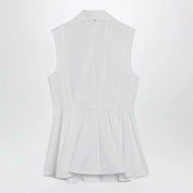 Sportmax Sleeveless shirt in optical white cotton canvas