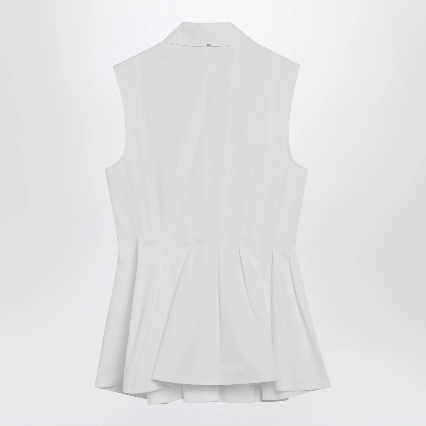 Sportmax Sleeveless shirt in optical white cotton canvas
