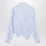 Sportmax Striped cotton poplin shirt in light blue