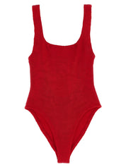 Hunza G Square Neck One‑piece Swimsuit — Red, One Size