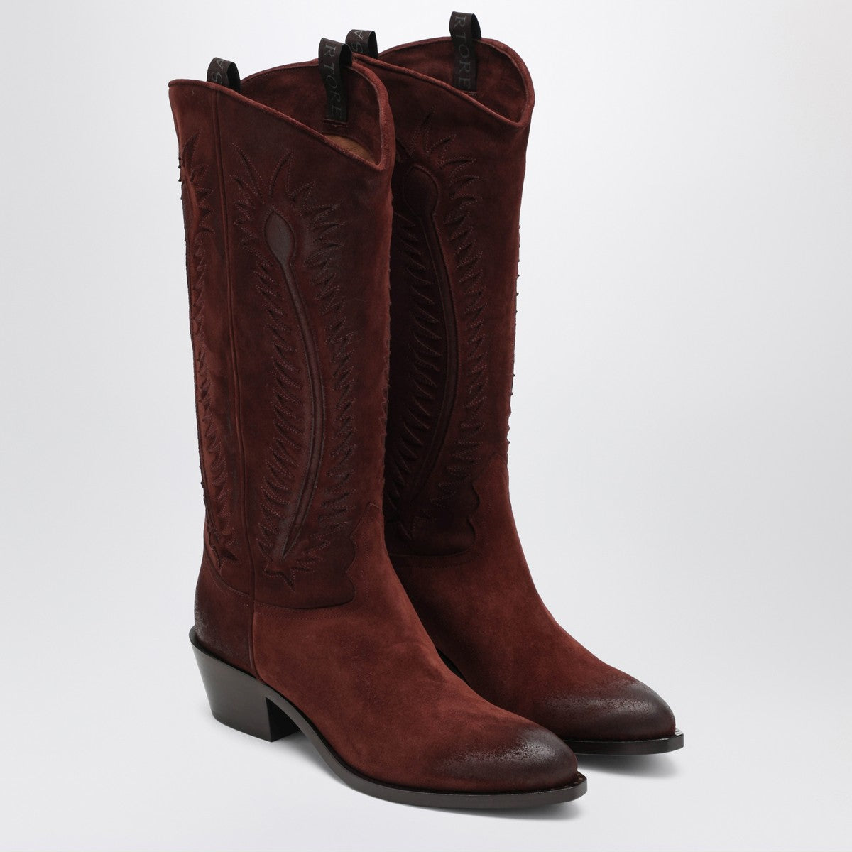 Botte western Frida en daim marron Sartore