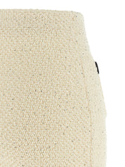 Self Portrait Cream Sequin Knit Mini Skirt