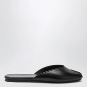 Jude Black Leather Low Sabot Slippers — Jude