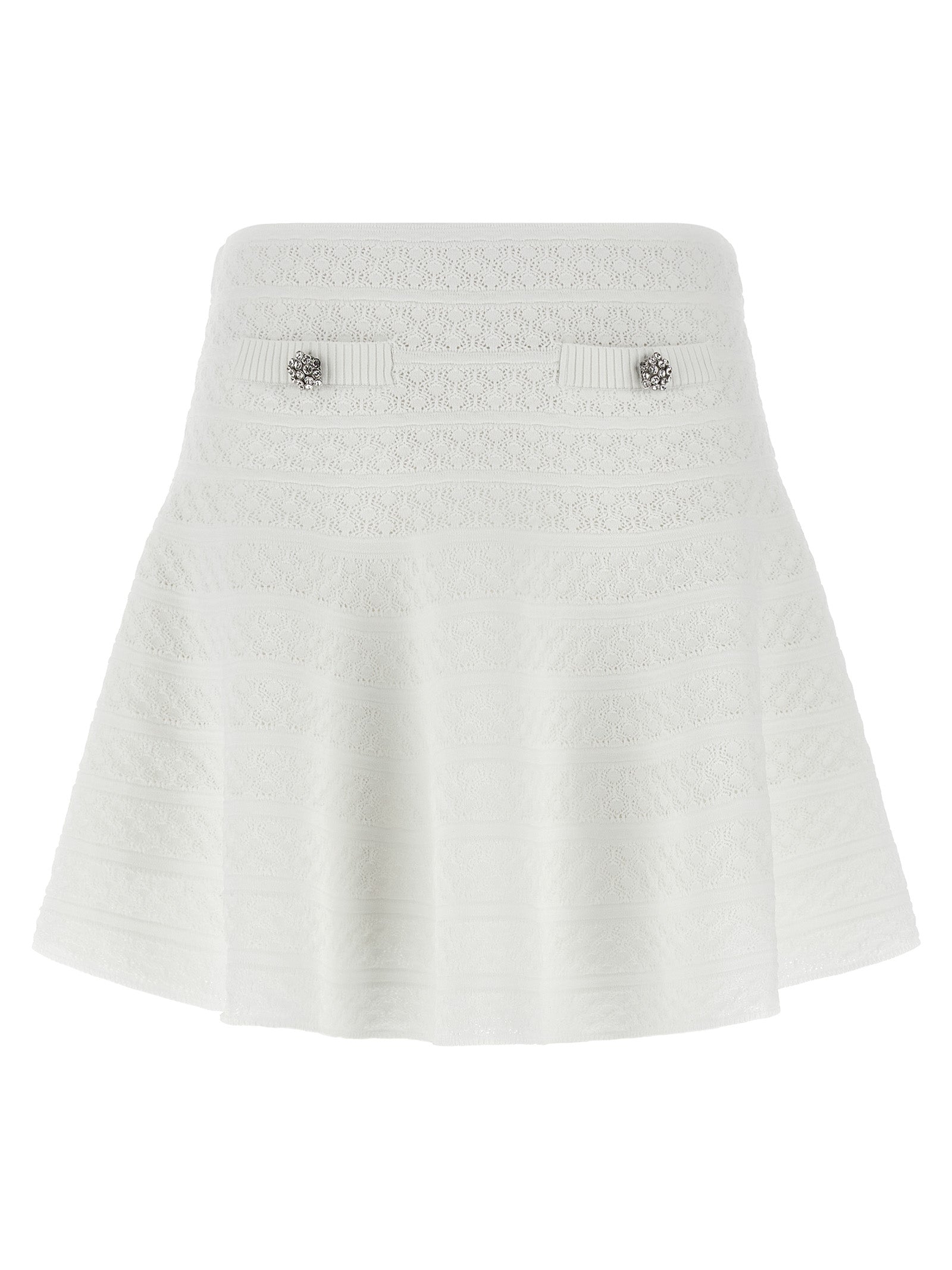 Self Portrait Pointelle Knit Mini Skirt