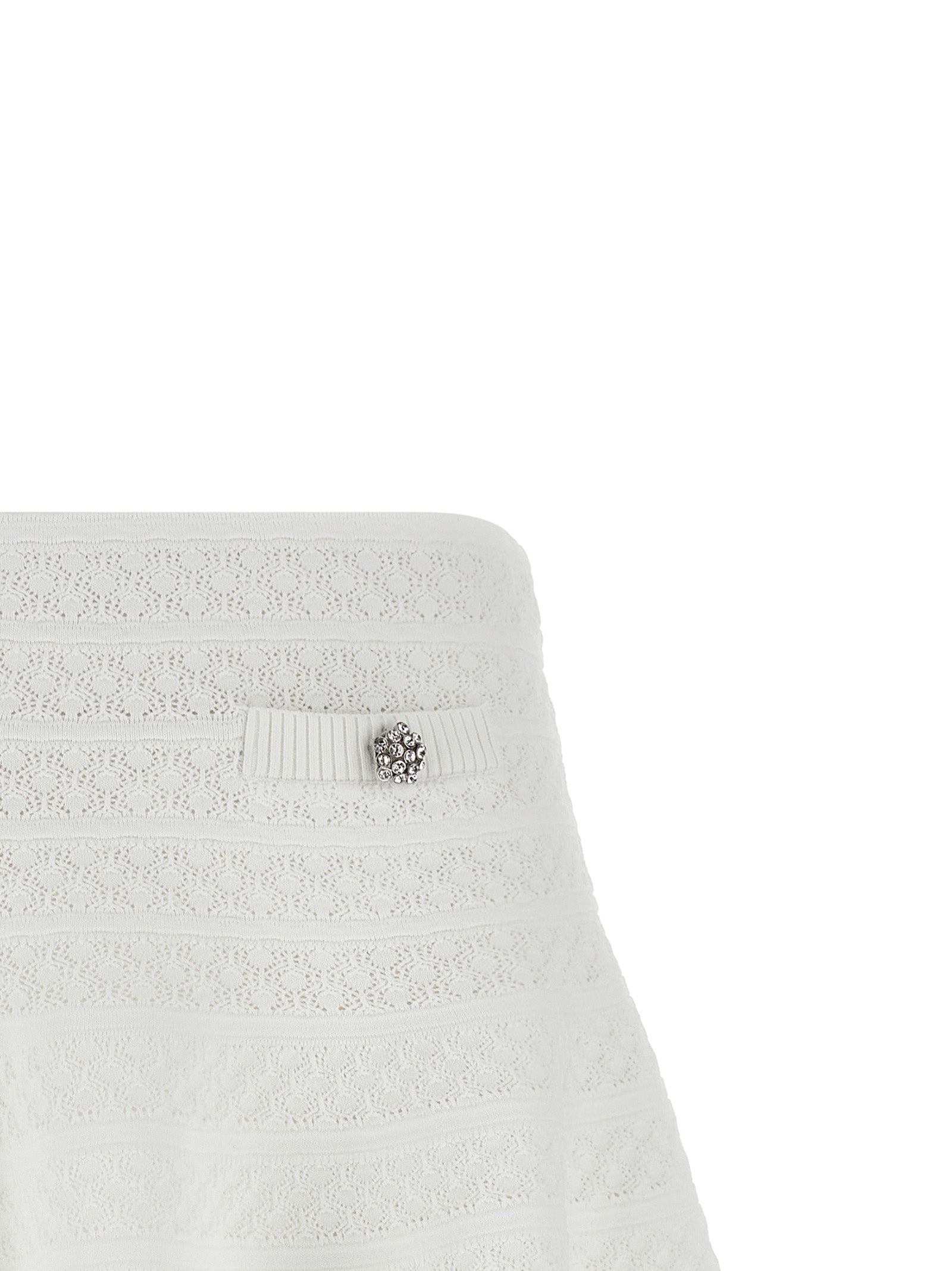 Self Portrait Pointelle Knit Mini Skirt