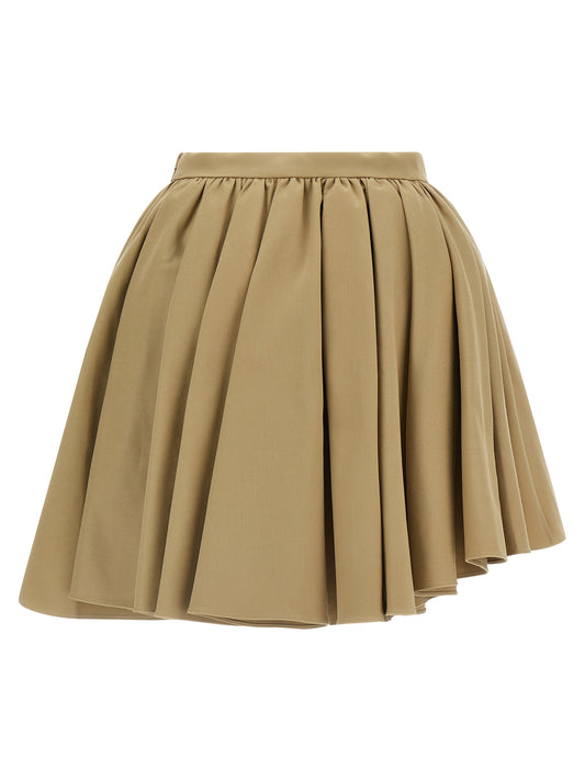 Self‑Portrait Asymmetrical Skirt — Mini Skirt in Beige