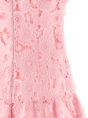 Self-Portrait Pink Lace Collared Dress