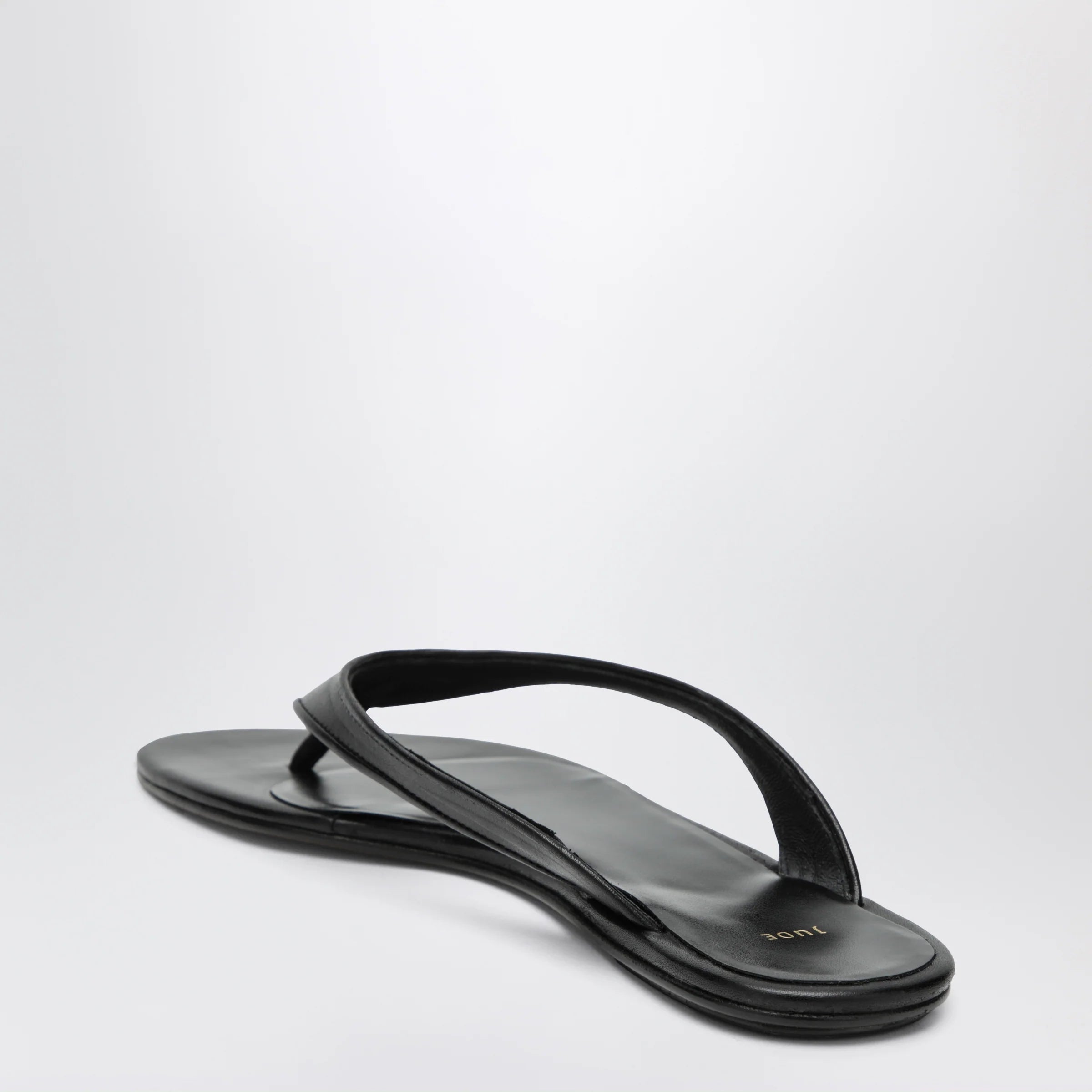Jude Black Leather Rue Sandal — Women's Slippers & Flip-flops