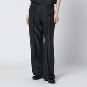 Durazzi Milano Dark grey silk cargo trousers