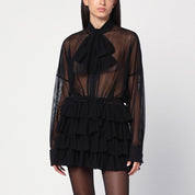 Norma Kamali semi-sheer tulle short dress