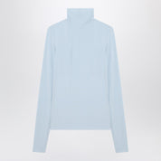 Sportmax Light blue jersey knit turtleneck sweater