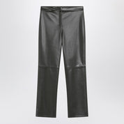 S Max Mara dark green trousers in coated fabric