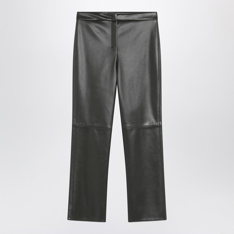 S Max Mara dark green trousers in coated fabric