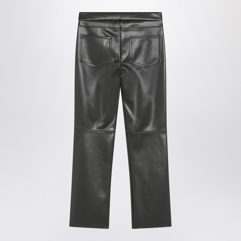 S Max Mara dark green trousers in coated fabric