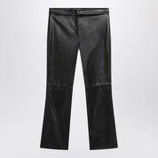 S Max Mara black coated trousers — tailored cropped fit