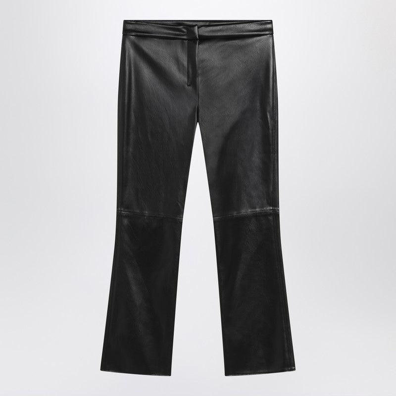 S Max Mara black coated trousers — tailored cropped fit