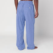 Tekla striped light blue organic cotton pyjama trousers