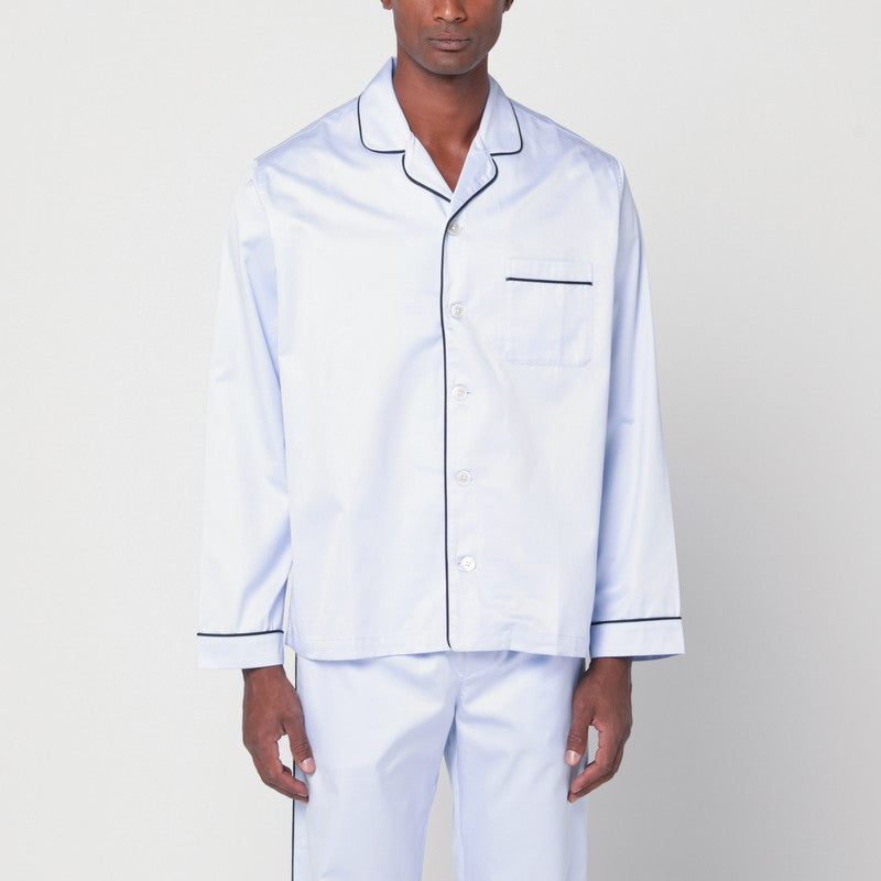 Tekla light blue pyjama shirt in organic cotton