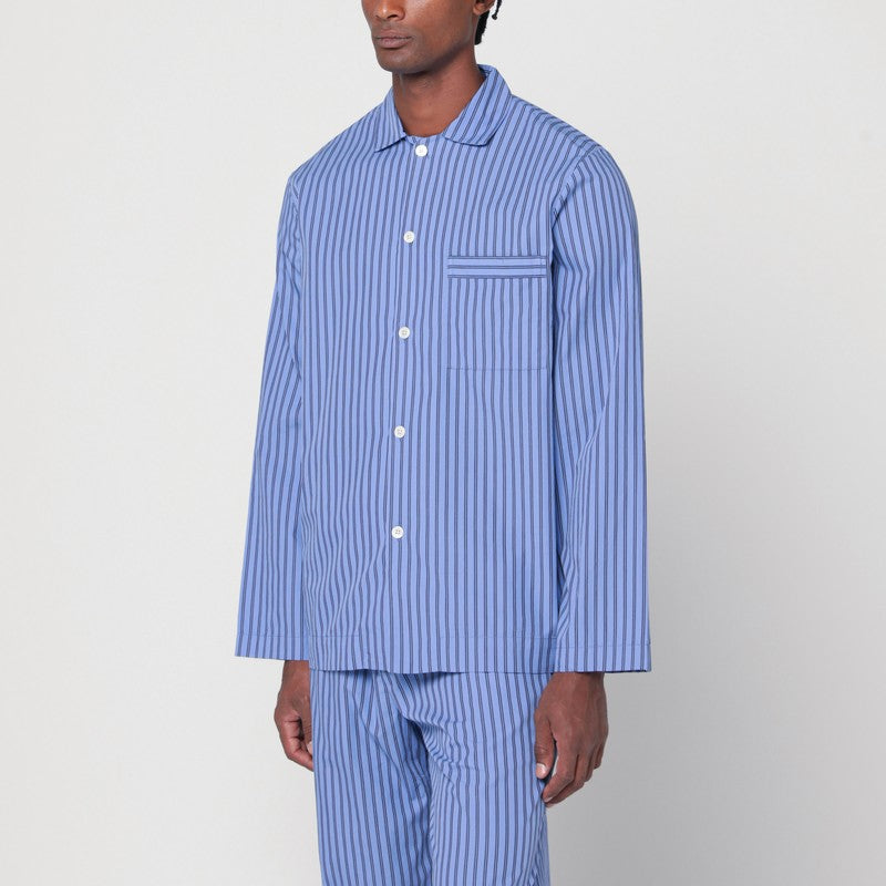 Tekla striped blue pyjama shirt in organic cotton