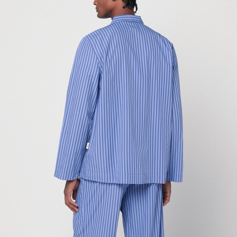 Tekla striped blue pyjama shirt in organic cotton