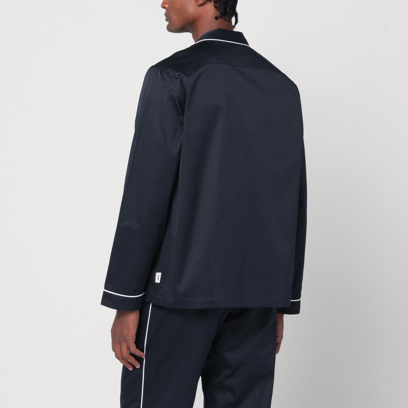 Tekla Blue/white pyjama shirt in organic cotton