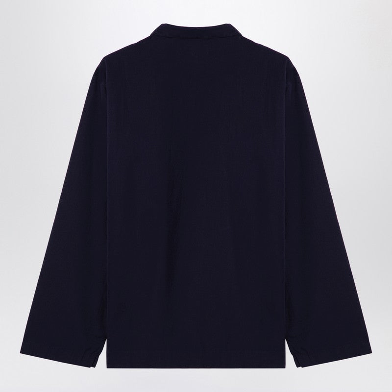 Chemise de pyjama Tekla bleu marine en coton biologique