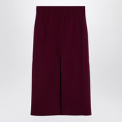 Burgundy Wool-Blend Midi Skirt — The Andamane Stephanie