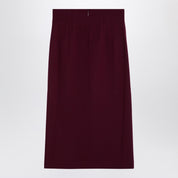 Burgundy Wool-Blend Midi Skirt — The Andamane Stephanie