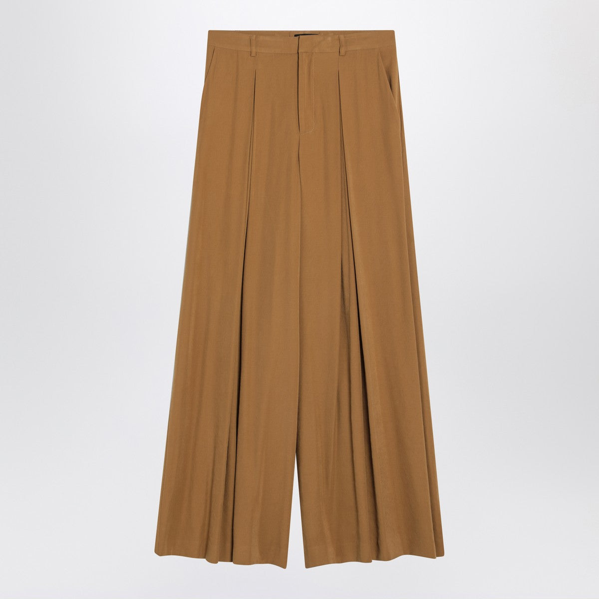 Yellow ochre trouser skirt in viscose — The Andamane