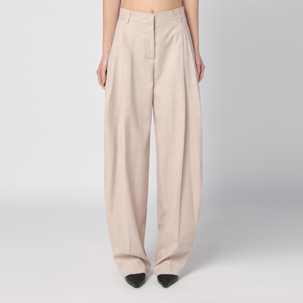 Wide sand-coloured trousers — The Andamane
