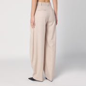 Wide sand-coloured trousers — The Andamane