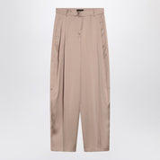 The Andamane Wide Greige Satin Pants