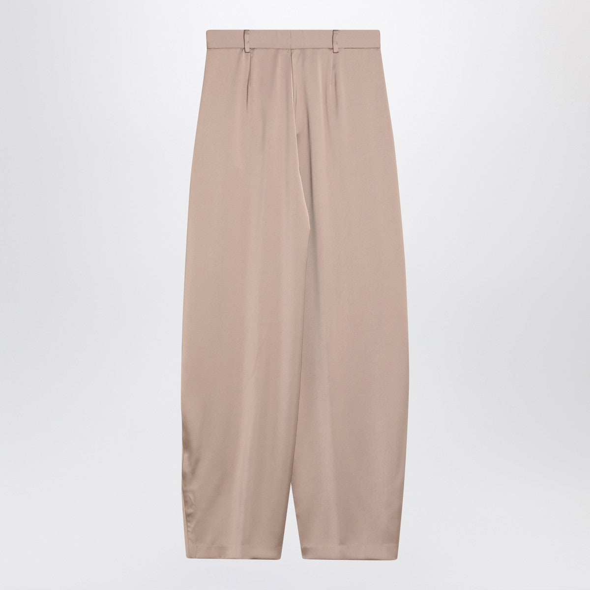 The Andamane Wide Greige Satin Pants
