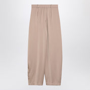 The Andamane Wide Greige Satin Pants