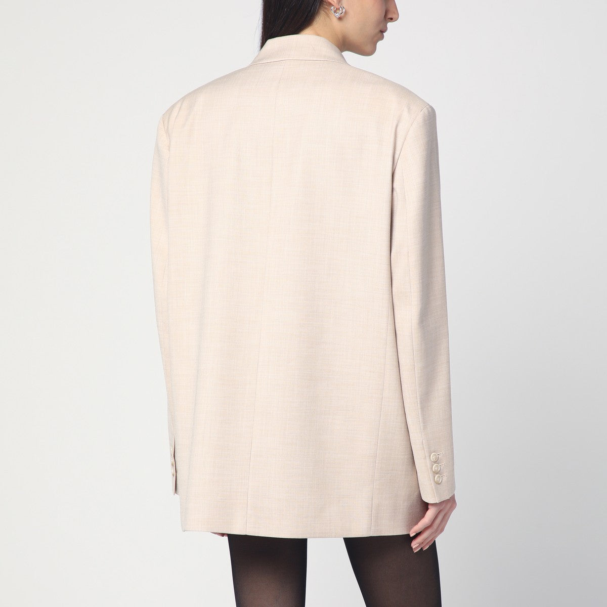 The Andamane Double-breasted sand-coloured jacket