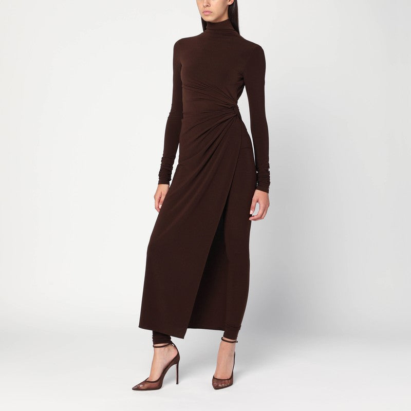 THE ANDAMANE Tessa jumpsuit in brown jersey
