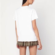 Ganni White T‑Shirt with Logo Print — Organic Cotton Tee