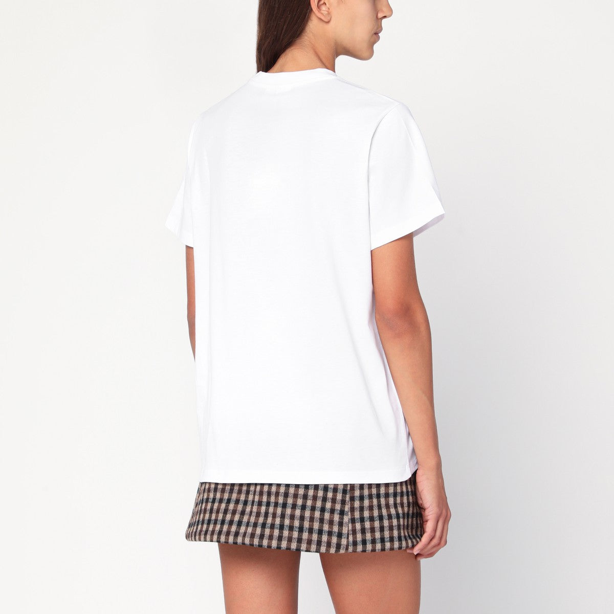 Ganni White Kitty T-shirt in organic cotton