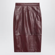 Bordeaux Nappa Leather Pencil Skirt — Max Mara Studio