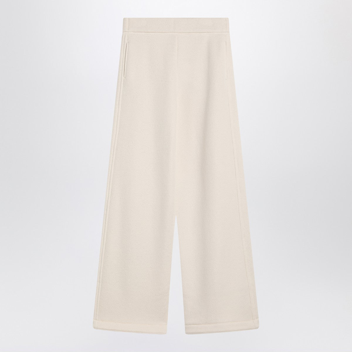 Max Mara white cotton‑silk wide‑leg trousers