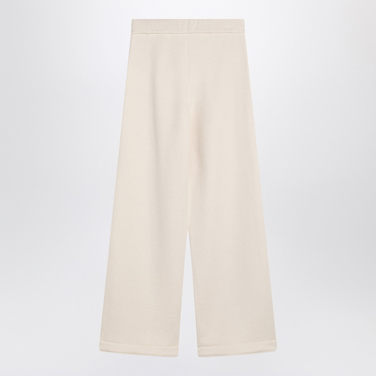 Max Mara white cotton‑silk wide‑leg trousers