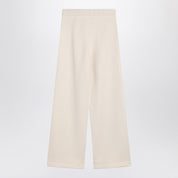 Max Mara white cotton‑silk wide‑leg trousers