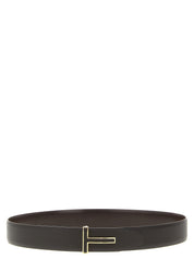 Tom Ford T Reversible Belt — Brown Leather, 4 cm