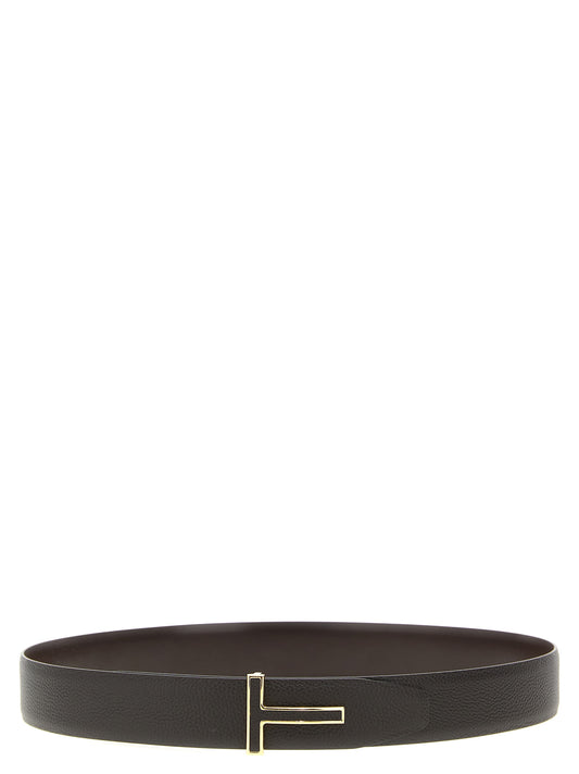 Tom Ford T Reversible Belt — Brown Leather, 4 cm