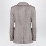 Max Mara Studio Beige single-breasted linen jacket